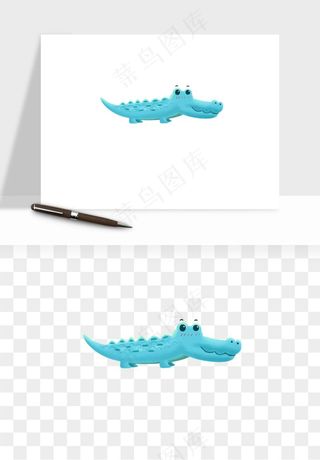 手绘鳄鱼png免抠