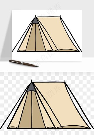 帐篷露营篝火png免抠