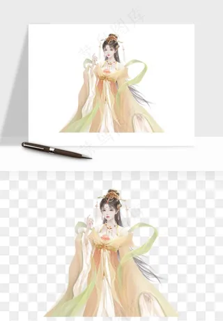 古风美人女子背影png免抠