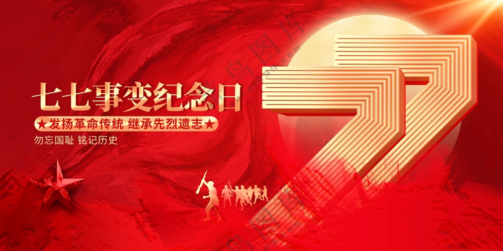 七七事变纪念日活动宣传展板