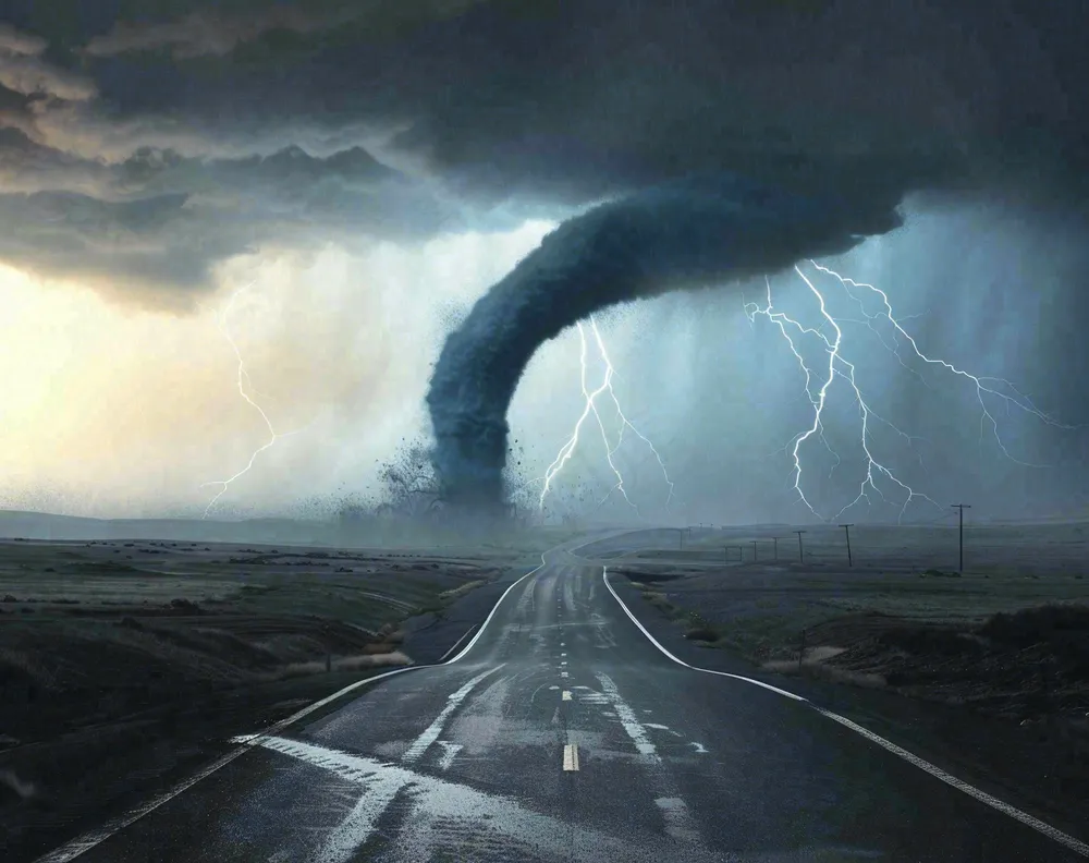 龙卷风自然灾害天气背景