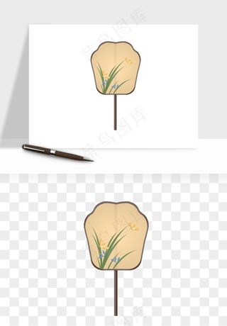 古风扇子元素png免抠