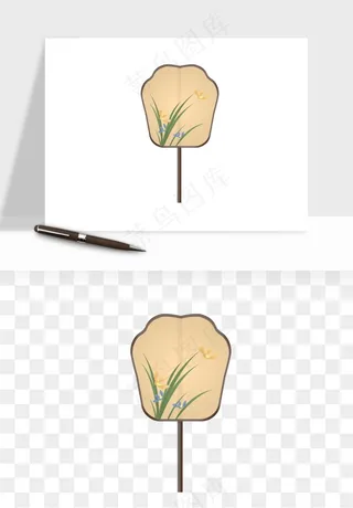 古风扇子元素png免抠