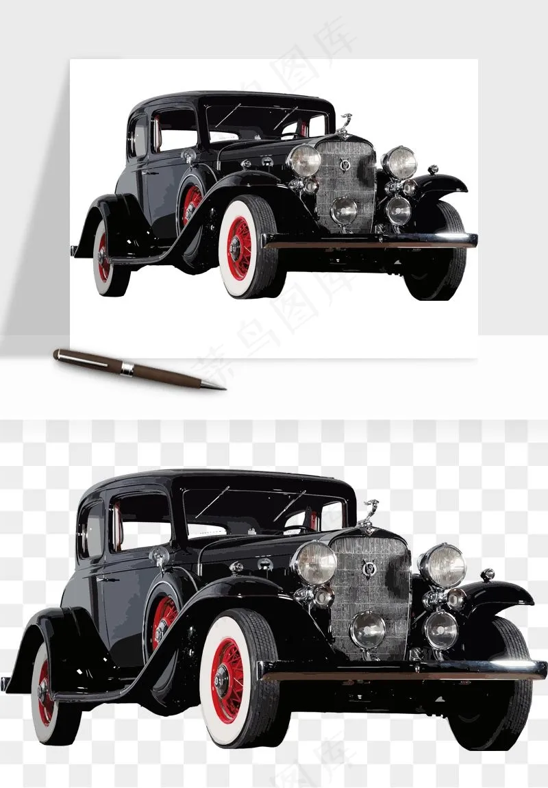 复古汽车交通工具png免抠