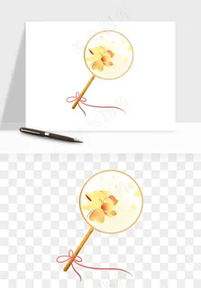 古风扇子元素png免抠