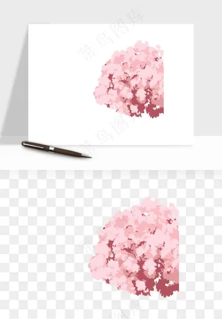 手绘浪漫花树桃花树png免抠