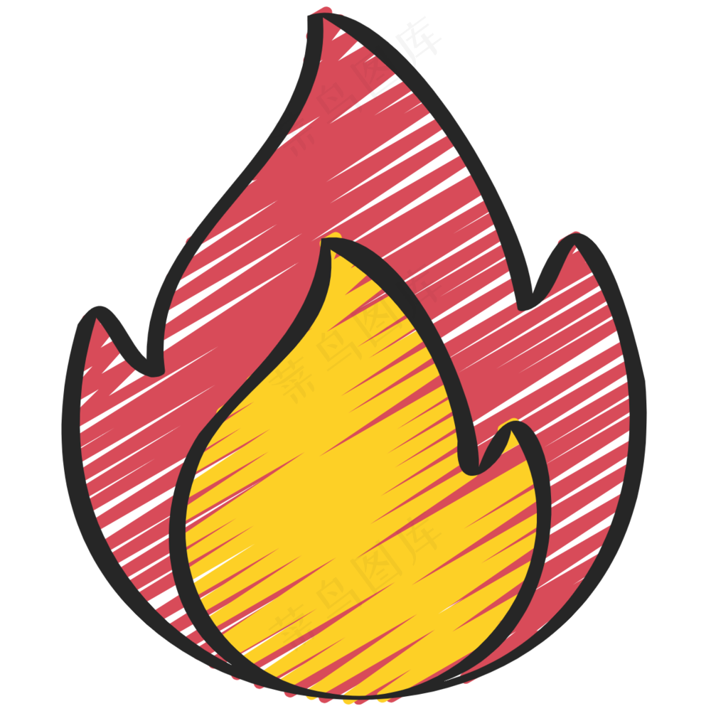 火 火焰 铅笔手绘图标icon