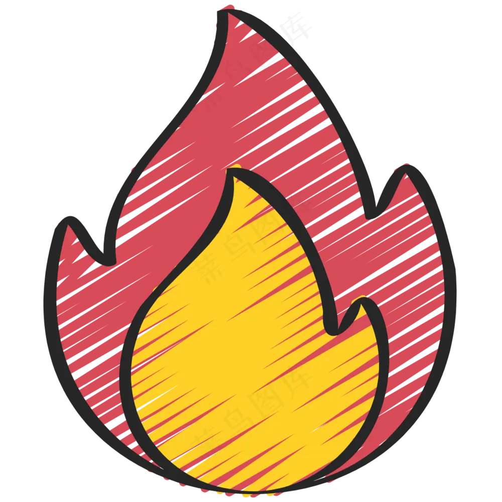 火 火焰 铅笔手绘图标icon