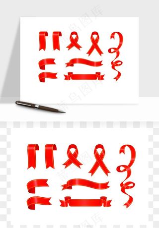 蝴蝶结丝带彩带矢量png免抠