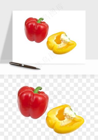 青圆椒蔬菜png免抠