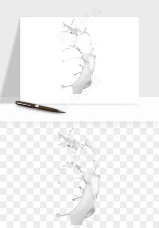 飞溅的牛奶牛奶杯元素png免抠