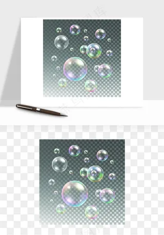 彩色气泡肥皂泡矢量png免抠
