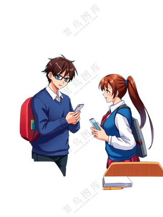 正在交流的学生