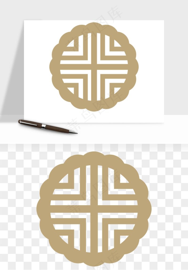 中式镂空古典图案png免抠