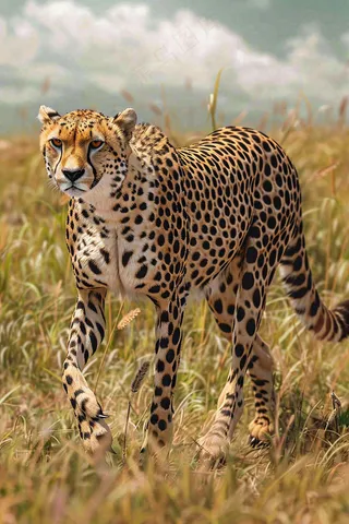 草原上的猎豹国家保护动物非洲摄影图