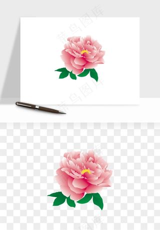 手绘国潮牡丹花花卉图案png免抠