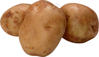 表皮颜色较深的几个马铃薯免抠图片