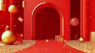 年货节促销电商背景