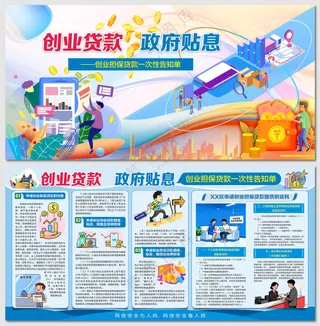 银行创业担保贷款告知单展板