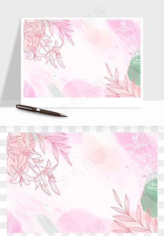 水彩花卉手绘矢量背景