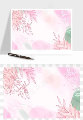 水彩花卉手绘矢量背景