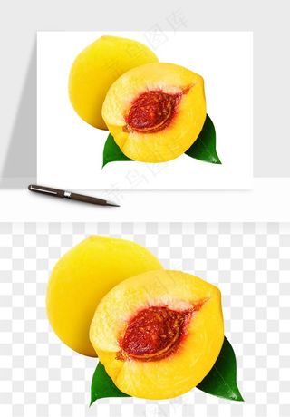 桃子油桃黄桃水果png免抠