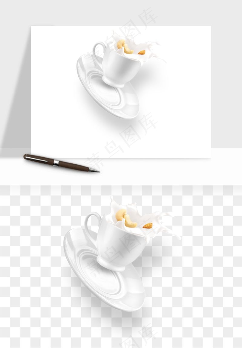 飞溅的牛奶牛奶杯元素png免抠