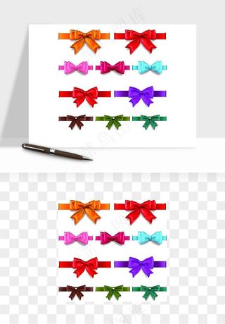 蝴蝶结丝带彩带矢量png免抠