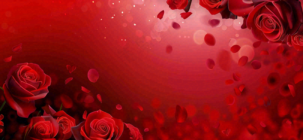 红色玫瑰花浪漫情人节七夕背景