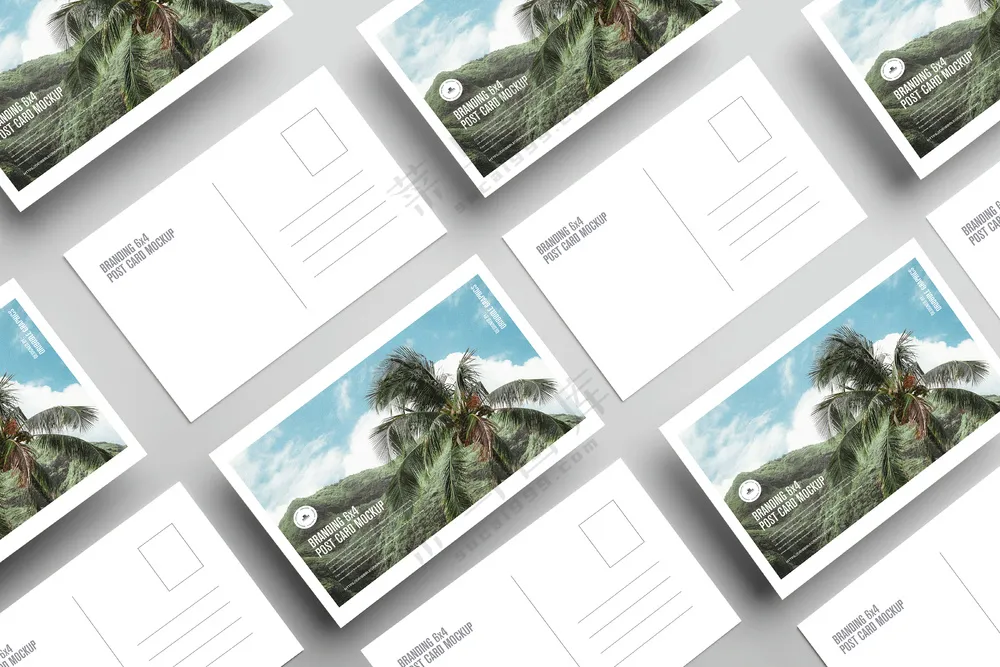 19明信片样机矩阵名片贺卡卡片请柬文创展示样机PSD素材