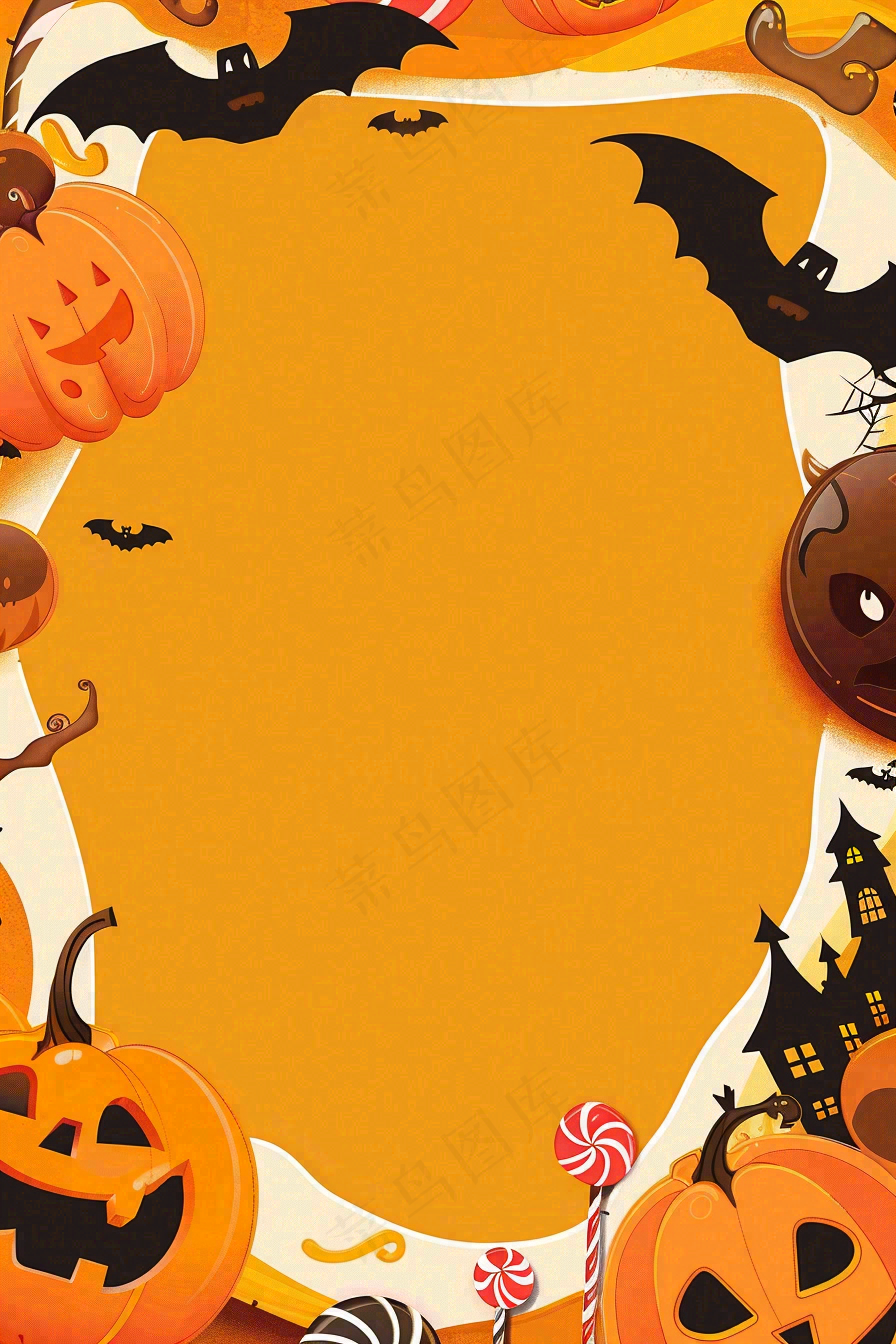 万圣节南瓜灯捣蛋恐怖背景