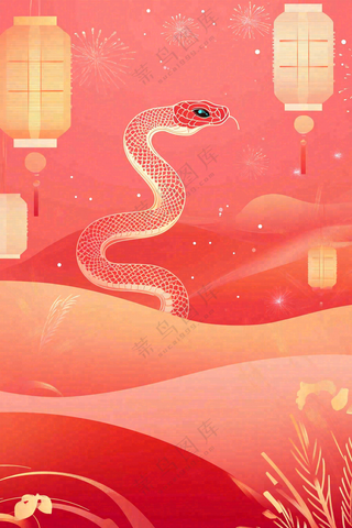 蛇年春节新年背景