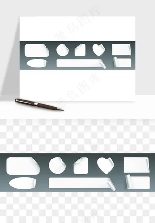 白纸卷边角翻页效果png免抠