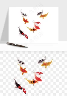 锦鲤鱼手绘水墨png免抠 锦鲤鱼手绘水墨png免抠