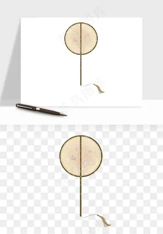 古风扇子元素png免抠