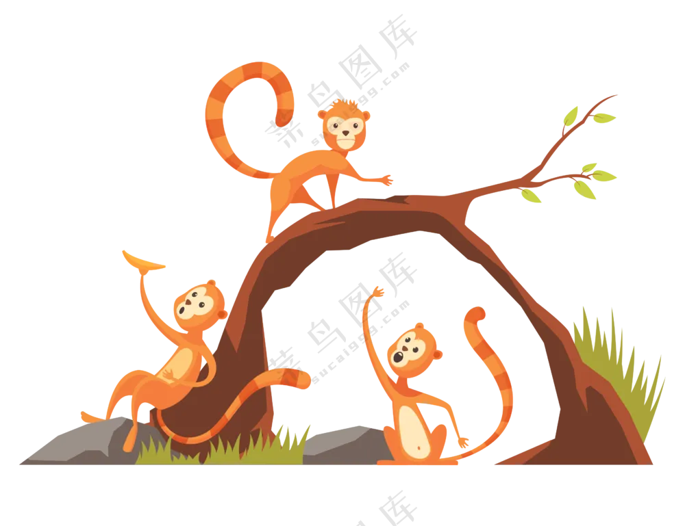 卡通动物猴子