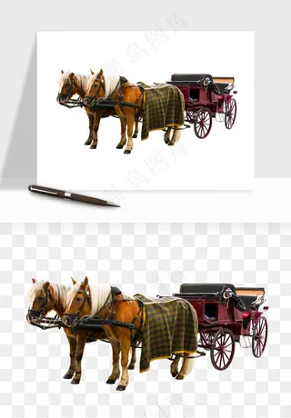 复古马车欧式png免抠