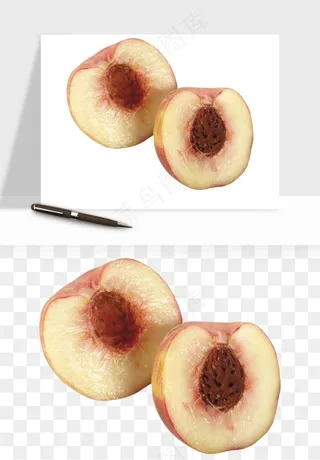 桃子油桃黄桃水果png免抠