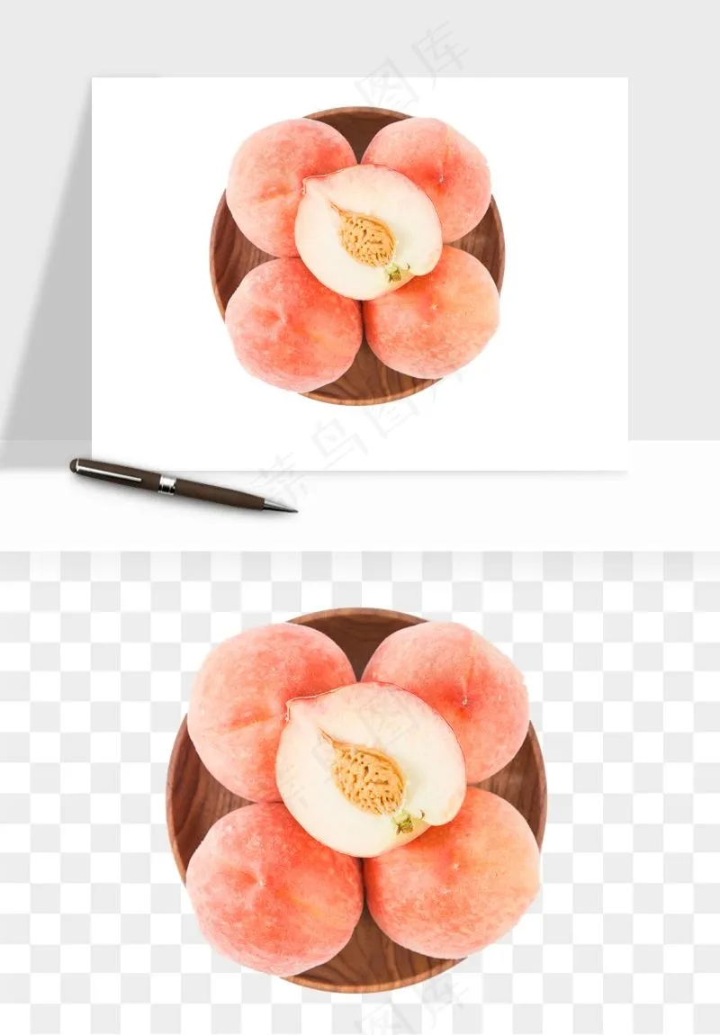 桃子油桃黄桃水果png免抠