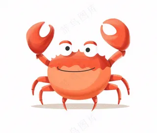 螃蟹海洋动物卡通插画免抠