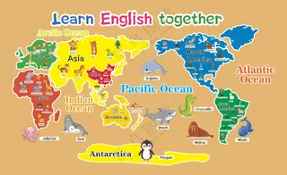 世界地图 英语介绍英语教室布置