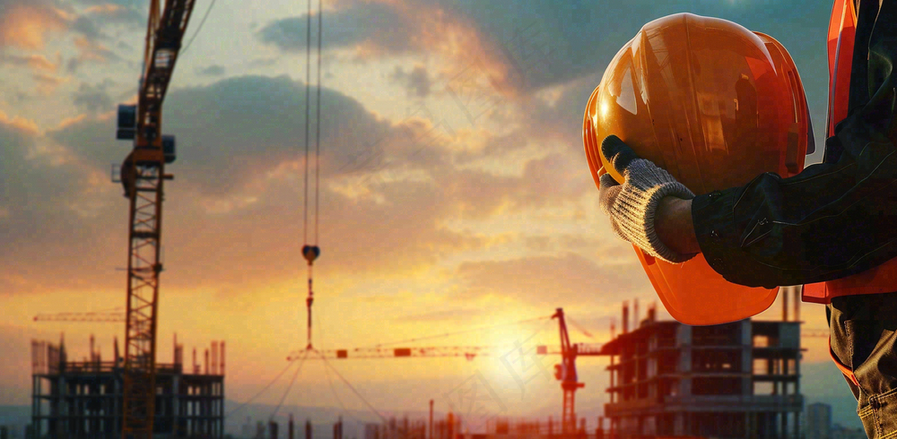 劳动的工人安全帽工作劳动节摄影图