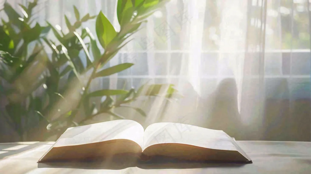 阳光下翻开的书本知识阅读世界读书日摄影图