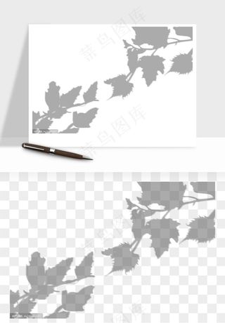 阴影植物窗户投影免抠元素