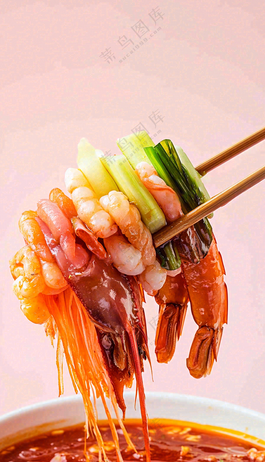 凉拌钵钵鸡水煮美食摄影图