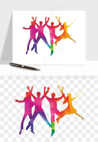 毕业季同学青春人物剪影png免抠