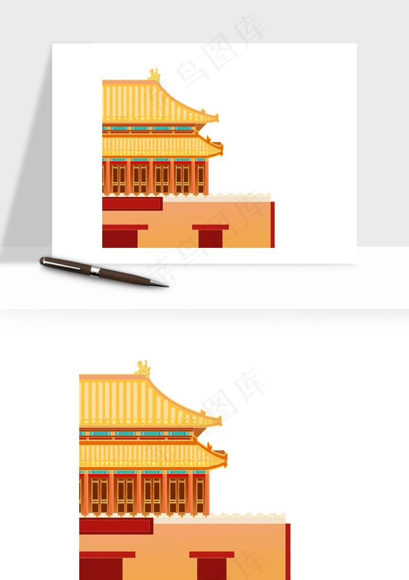 国潮风古建筑古楼古塔鼓楼psd,png免抠图