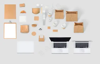 咖啡品牌vi样机-Top View Items