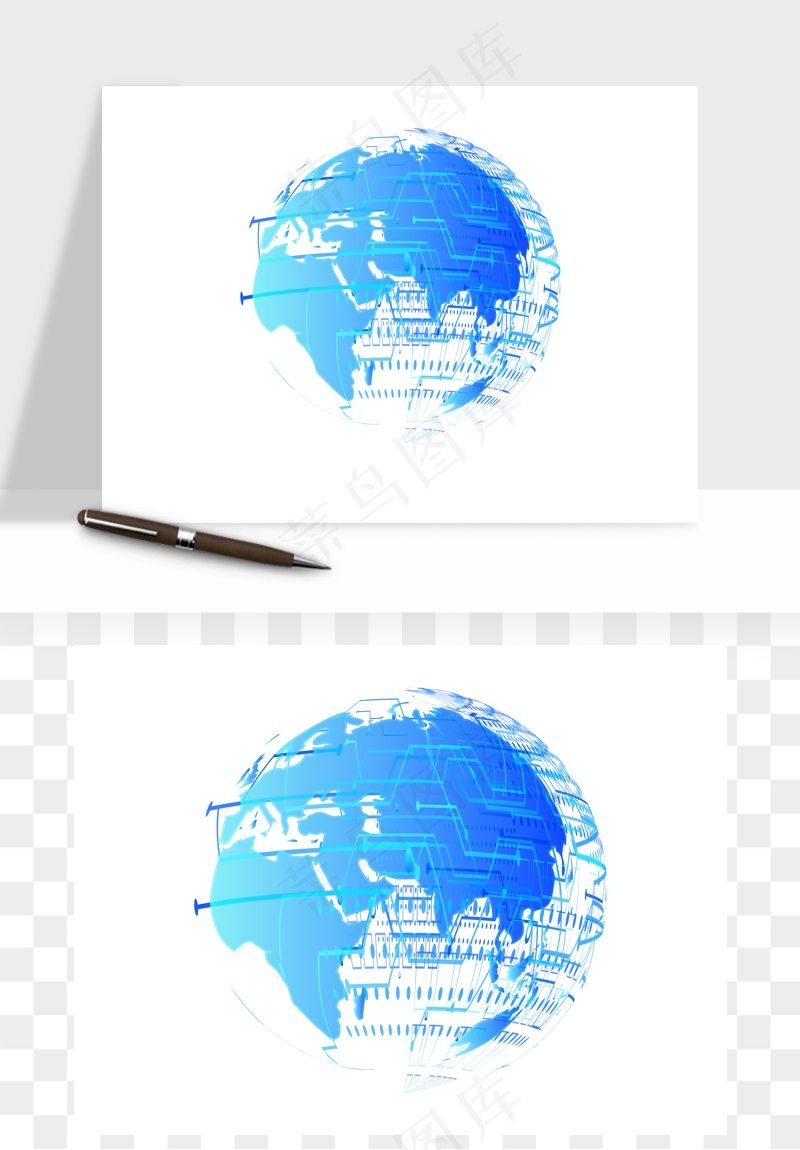 科技地球点线矢量png免抠