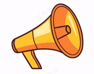 卡通小喇叭插画免抠